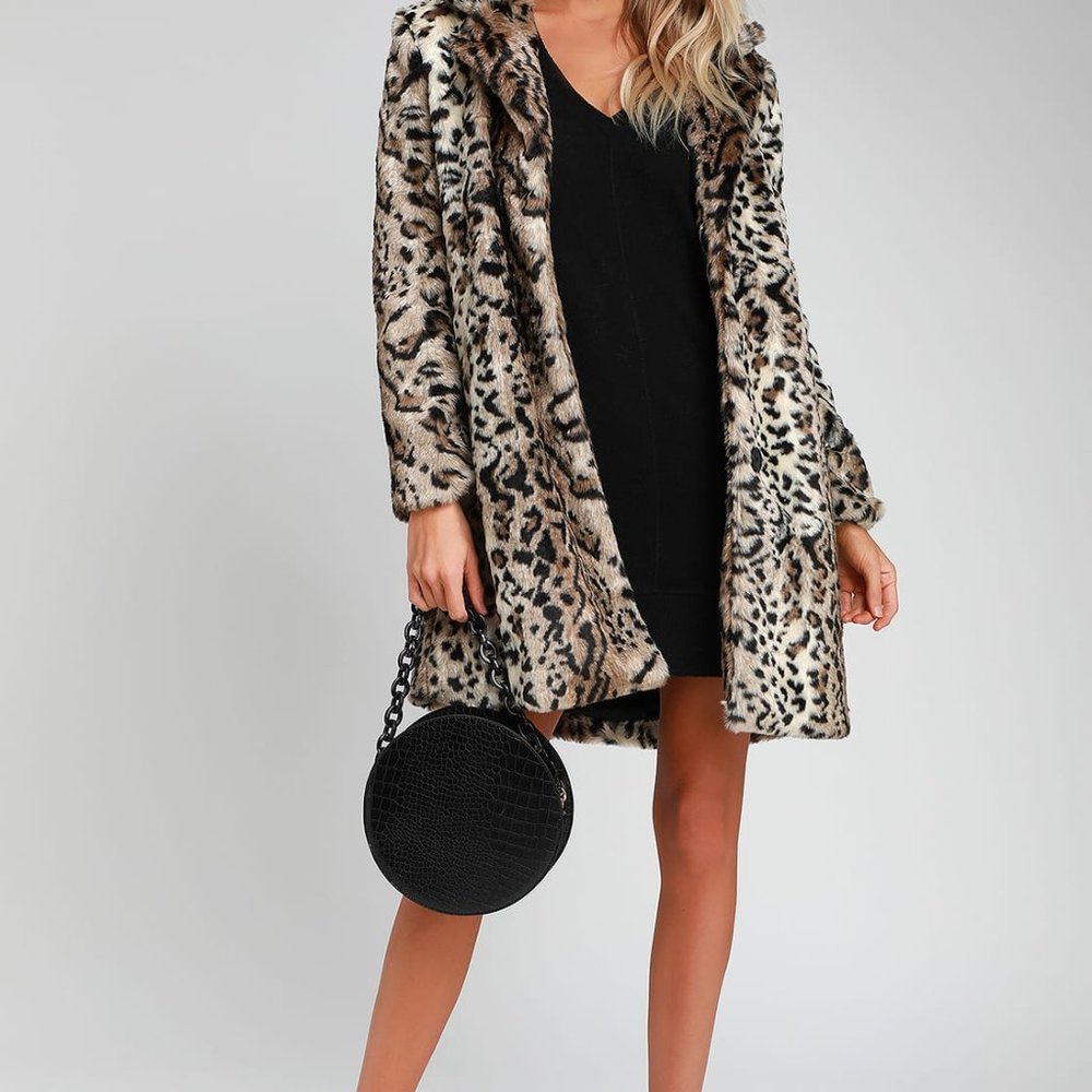 BB Dakota Bradshaw Leopard Print Faux Fur Coat